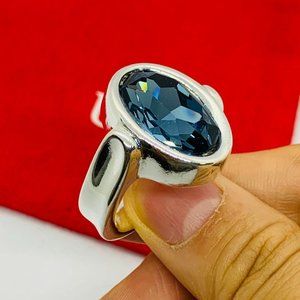 Uno de 50 Ring ORION RING Blue SWAROVSKI cristal Silver plated ring